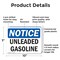 Signmission Unleaded Gasoline OSHA Notice Sign, Plastic, 10in W x 7in L, 2PK OS-2PACK-NS-P-710-L-18775 - alternate 6